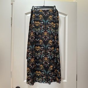 Black floral skirt